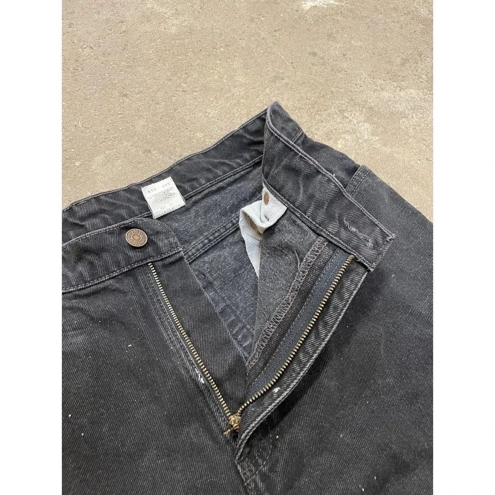 Levis 512 Jeans Womens 14 Petite Black Charcoal Wash Slim Fit Straight Leg Denim